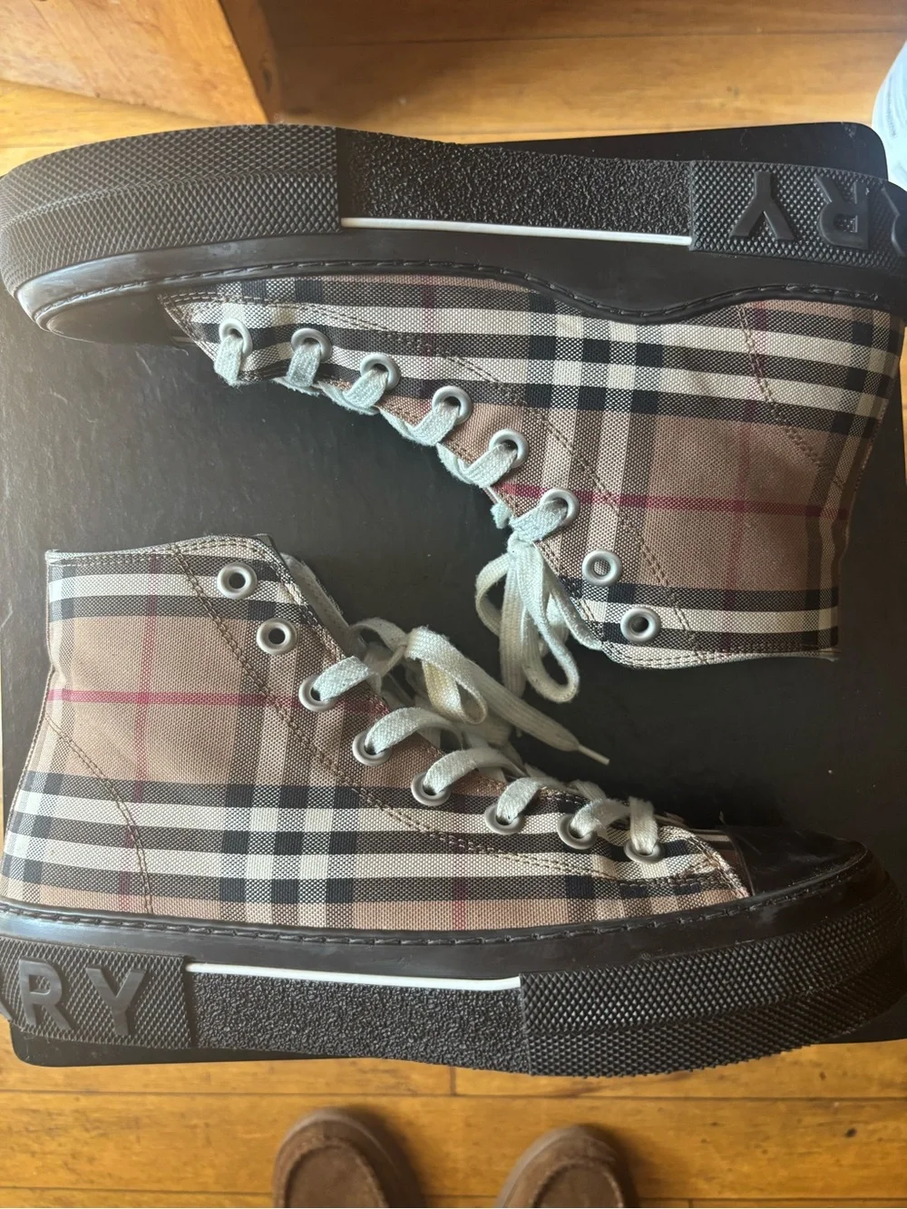 Burberry Vintage Check High-Top Sneakers - EU 42 / US 9 - OG All (Very Clean)